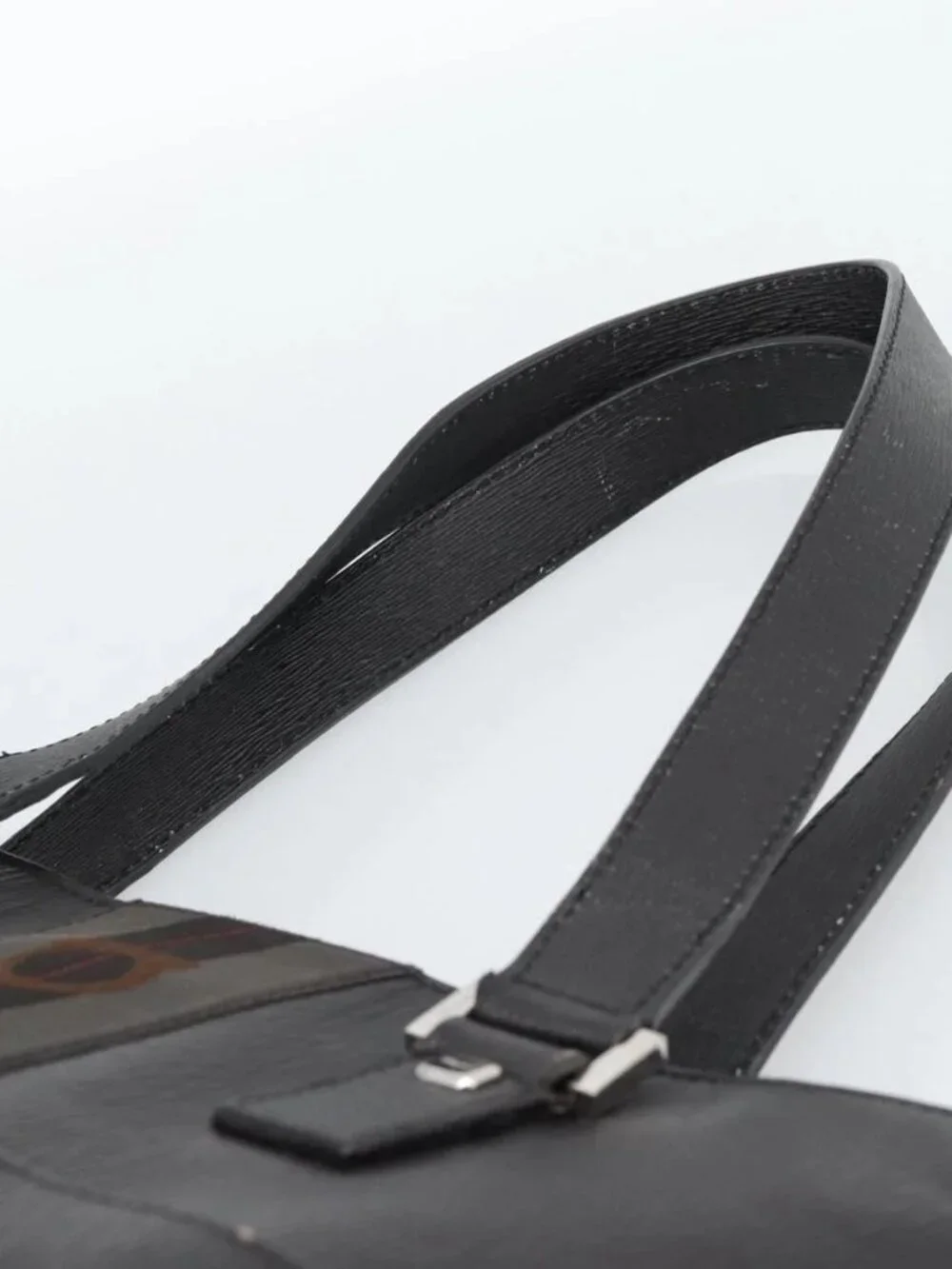 Salvatore Ferragamo Tote Bag Leather Black Silver Auth ka4781